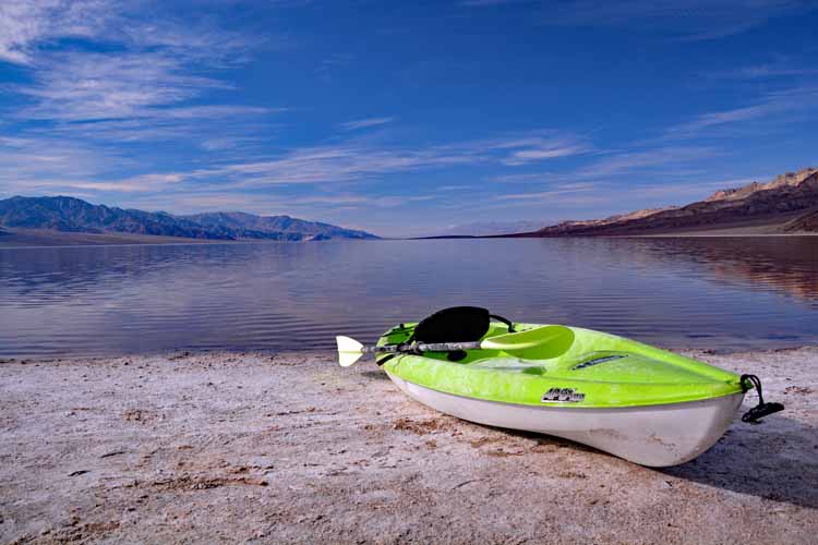 kayak on shore